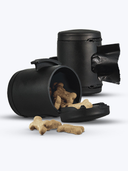 Pojemnik multi box, czarny, zamykany, świetny na psie przysmaki lub do przechowywania worków na psie kupy.