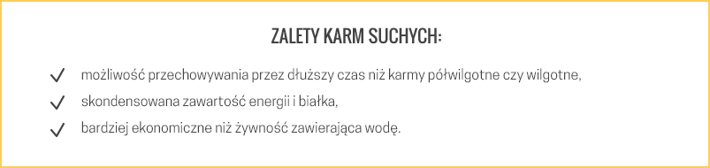 zalety suchych karm dla psów