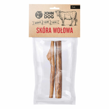 Przysmak dla psów. Suszony gryzak ze skóry wołowej duże kawałki.