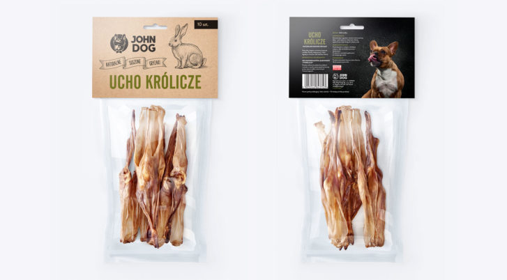 Suszone ucho królicze dla psa - naturalny gryzak