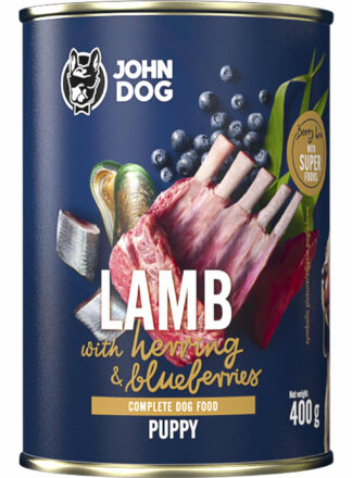 Karma mokra dla szczeniaka Jagnięcina ze śledziem i borówkami Berry Line Junior