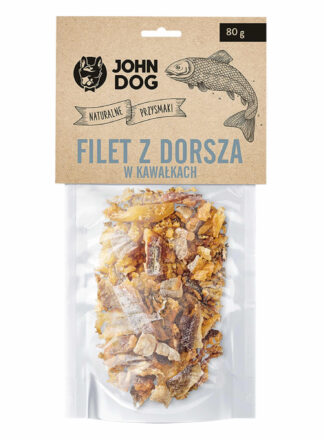 Naturalny przysmak dla psa. Suszone mięso z dorsza premium. 80g.