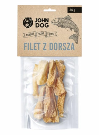 Naturalny przysmak dla psa. Suszone mięso z dorsza premium. 80g.