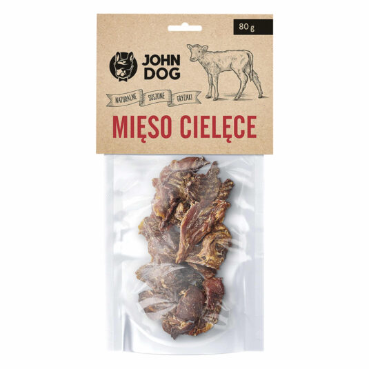 Naturalny przysmak dla psa. Suszone mięso cielęce premium. 80g.