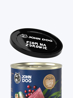 Pokrywka na puszkę karmy 400 g z nadrukiem Psom na zdrowie.