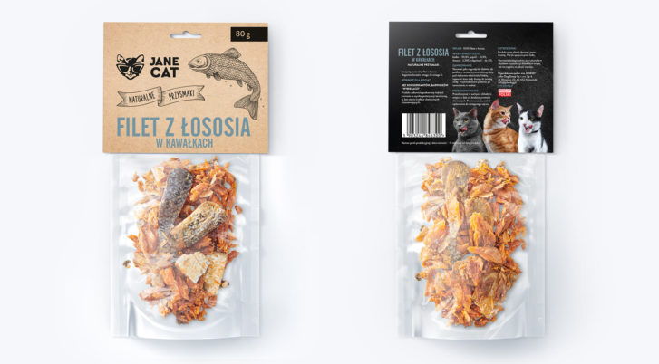 Suszony filet z łososia w kawałkach dla kota Jane Cat
