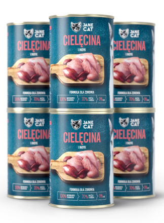 Karma mokra premium. Cielęcina i indyk Jane Cat 400g