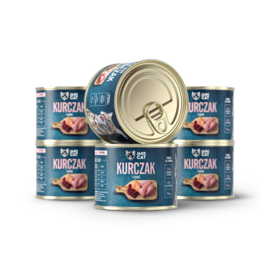 Karma mokra premium. Kurczak i łosoś Jane Cat 6x200g