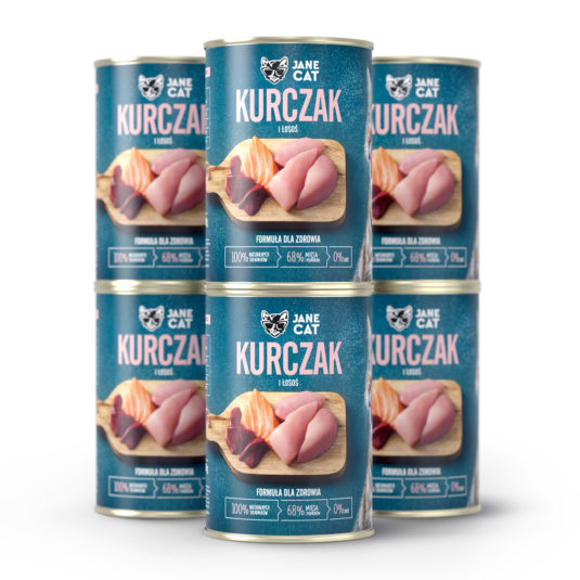 Karma mokra premium. Kurczak i łosoś Jane Cat 6x400g