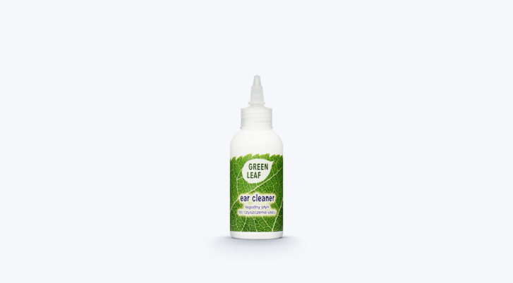 Produkt łagodny płyn do czyszczenia uszu psa Green Leaf oczyszcza kanały słuchowe i zapobiega infekcjom uszu bez SLS, SLES i PEG 100 ml