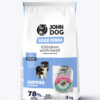 Przód opakowania karmy suchej dla szczeniąt, kurczak z wołowiną 3 kg John Dog Good Form.