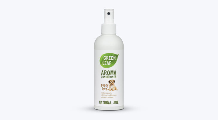 Odżywka do sierści w sprayu 250 ml o zapachu puppy love marki Green Leaf.
