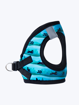 Rzut bokiem bezuciskowych szelek dla psów miniaturowych z kolekcji City marki John Dog.