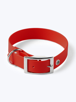 Wodoodporna obroża dla psa w kolorze cukierkowa czerwień o szerokości 2,5 cm John Dog.