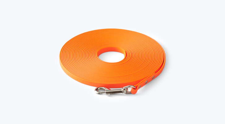 Linka treningowa dla psa John Dog Black w kolorze pomarańczowy neon