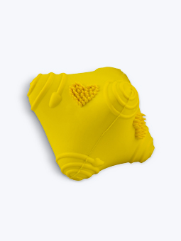 Żółty gumowy gryzak z wypustkami dla psa, 5 cm, Pet Nova