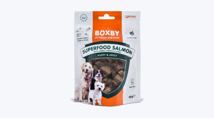 Saszetka przysmaków z łososia dla szczeniąt i dorosłych psów