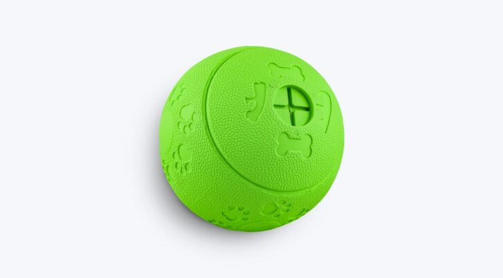 Zielona gumowa piłka na smakołyki dla psa, Pet Nova