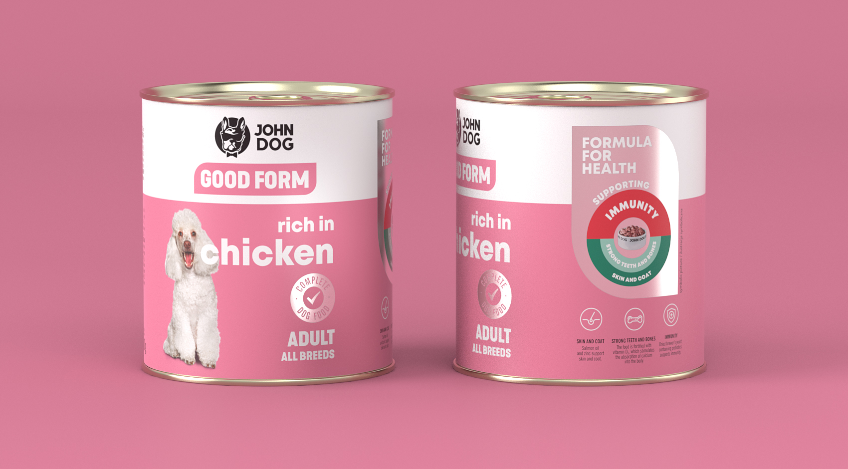 Zestaw Good Form karma sucha kurczak z wołowiną 12 kg średnie i duże rasy i karma mokra bogata w kurczaka 6x800g - obrazek 4