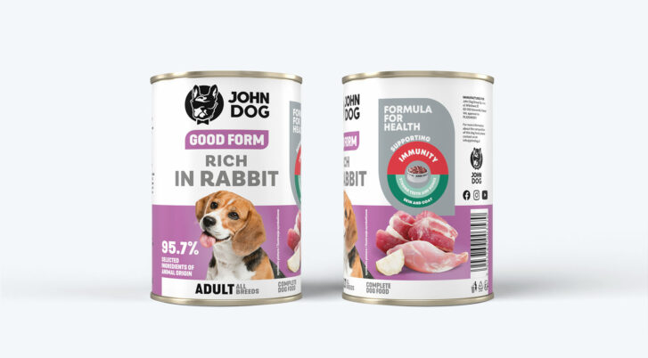 Karma mokra dla psa John Dog Good Form z królikiem, puszka 400g