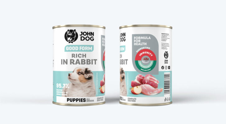 Karma mokra dla szczeniaka John Dog Good Form z królikiem, puszka 400g