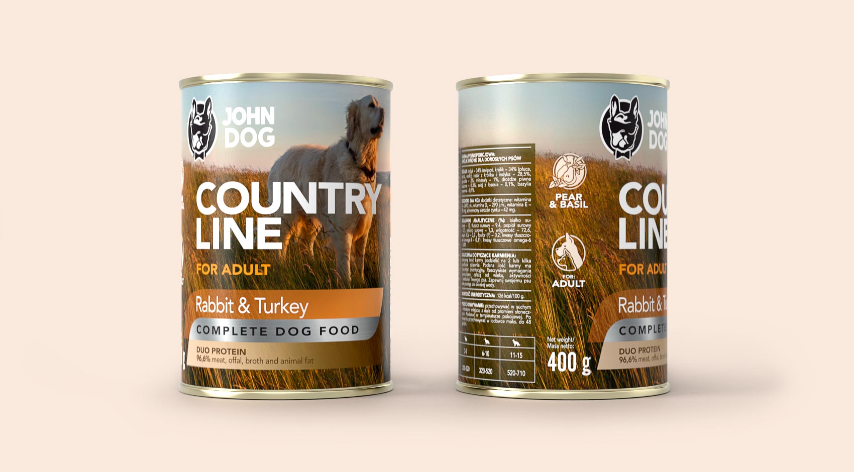 Karma mokra dla psa Królik i Indyk Country Line - obrazek 3