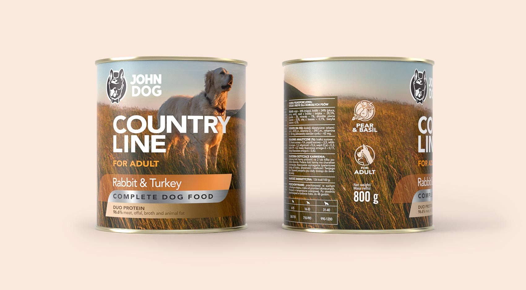 Karma mokra dla psa Królik i Indyk Country Line - obrazek 2