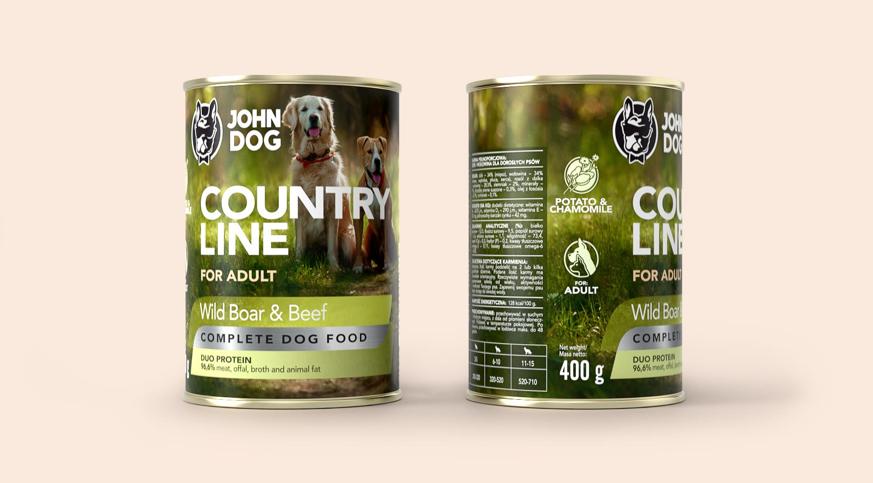 Karma mokra dla psa Dzik i Wołowina Country Line - obrazek 2