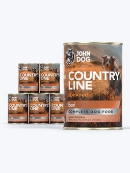Karma mokra dla psa John Dog Country Line wołowina, zestaw 6x400g
