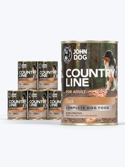 Karma mokra dla psa John Dog Country Line kaczka, zestaw 6x400g