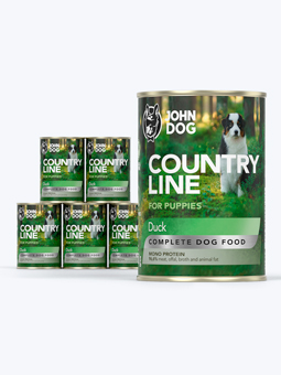 Karma mokra dla szczeniaka John Dog Country Line kaczka, zestaw 6x400g