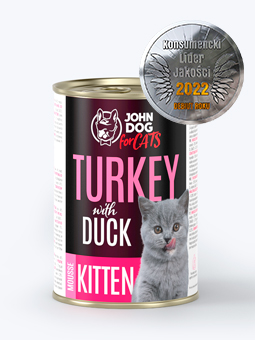 Karma mokra mus dla kociąt 400g indyk z kaczką John Dog For Cats.