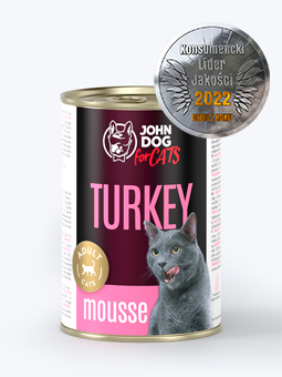 Karma mokra mus dla kota 400g indyk John Dog For Cats.