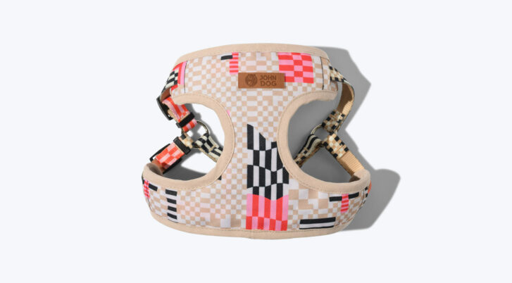 Szelki bezuciskowe dla psa marki John Dog, z kolekcji Paris, z beżową lamówką