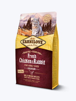 Karma sucha dla kota smakosza Carnilove bezzbożowa z mięsem kurczaka i królika, worek 2kg