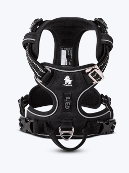 Szelki guard Truelove Premium Front Line w kolorze czarnym dla psa, widok z przodu.