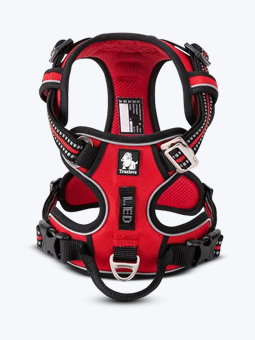 Szelki guard Truelove Premium Front Line w kolorze czerwonym dla psa, widok z przodu.