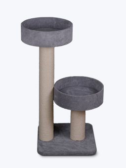 Drapak dla dużego kota, obicie w kolorze szarym, marka RUFI