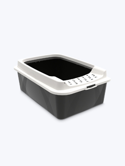 Kuweta otwarta dla kota kolor piaskowy i czarny marki Rotho