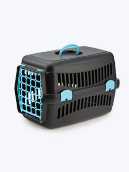 Czarno-błękitny transporter dla kota lub małego psa John Dog