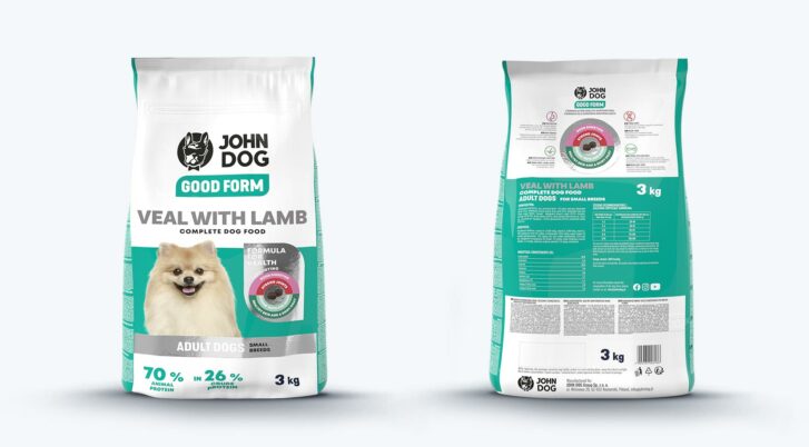 Karma sucha dla psów małych ras jagnięcina i cielęcina z linii John Dog Good Form, worek 3kg