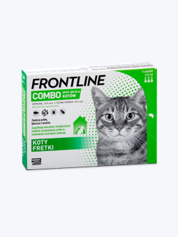 Krople na pchły, kleszcze i wszoły dla kotów i fretek, combo spot-on, Frontline.