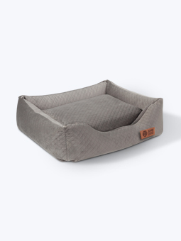 Szare, pikowane legowisko dla psa typu kanapa marki John Dog