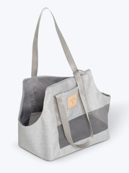 Szara torba z siatką na ramie transporter dla psa lub kota marki John Dog