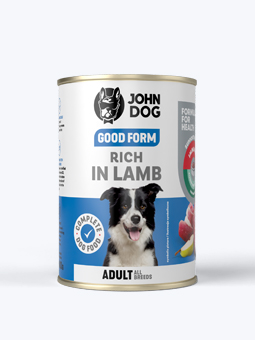 Karma mokra dla psa John Dog Good Form z jagnięciną, puszka 400g