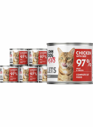 Karma mokra dla kota Kurczak z wołowiną Filety 6x140g John Dog for Cats