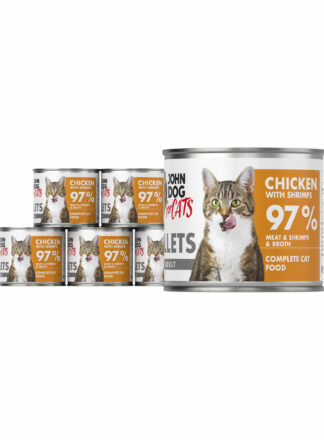 Karma mokra dla kota Kurczak z krewetkami Filety 6x140g John Dog for Cats