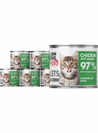 Karma mokra dla kociąt Kurczak z łososiem Filety 6x140g John Dog for Cats