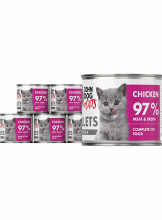 Monobiałkowa karma mokra dla kociąt Kurczak Filety 6x140g John Dog for Cats