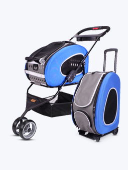 Wózek dla psa, niebiesko-szary, 5 w 1, marka Ibiyaya.